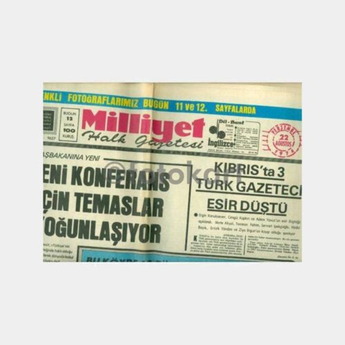 1974 Kıbrıs Konulu Milliyet Gazetesi