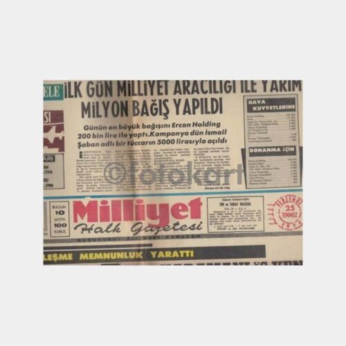 1974 Kıbrıs Konulu Milliyet Gazetesi
