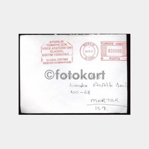 2001 Mersin Eğitim Konulu Damgalı Posta Zarfı