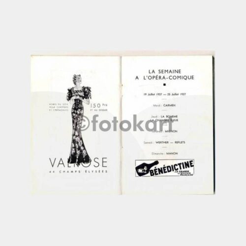 1937 Paris Carmen Operası Kitapçığı