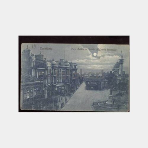 1930 Romanya Köstence Gece Görünüş Kartpostal