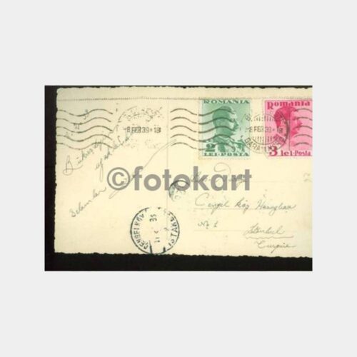 1939 Romanya Bükreş Damgalı Kartpostal