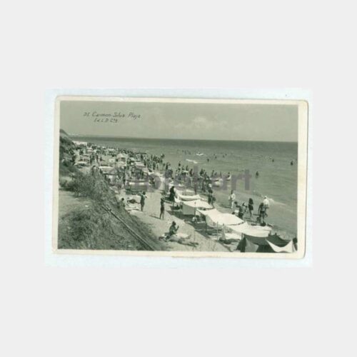 1938 Romanya Köstence Plaj Görünüş Kartpostal