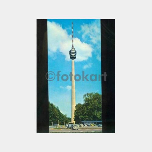 Almanya Stuttgart TV Kulesi Volkswagen Kartpostal