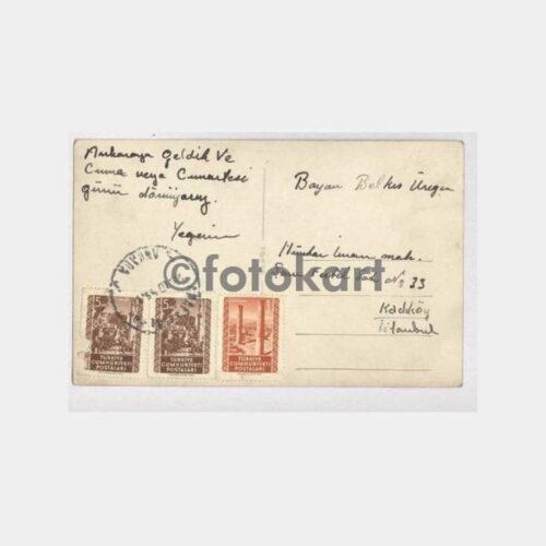 1955 Ankara Yenişehir Bulvarı Damgalı Fotokart - Görsel 2