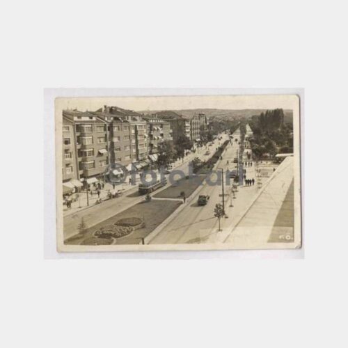 1955 Ankara Yenişehir Bulvarı Damgalı Fotokart