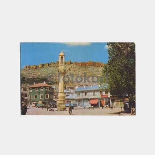 Bayburt Saat Kulesi ve Kale Görünüş Kartpostal