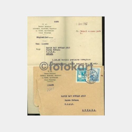 1947 Beyoğlu İETT Müdürlüğü Yazısı - TBMM Damga