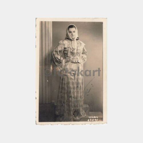 1942 Bursa Foto Yıldız Kadın Giysi Folklor Fotoğraf