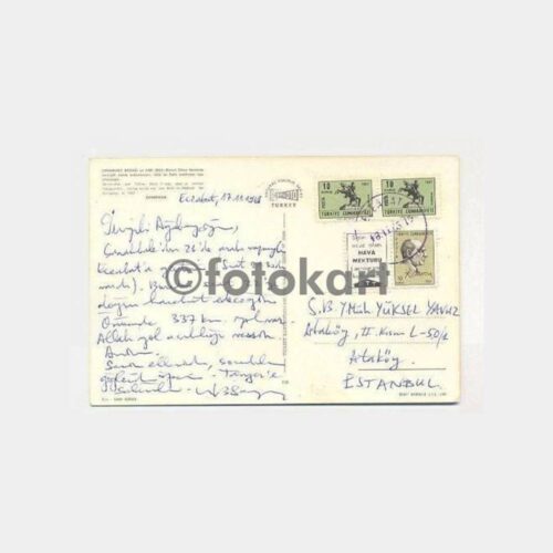 1968 Çanakkale Sarı Kule Damgalı Kartpostal - Görsel 2