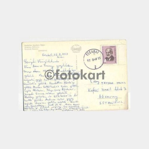 1968 Çanakkale Eceabat Damgalı Kartpostal - Görsel 2