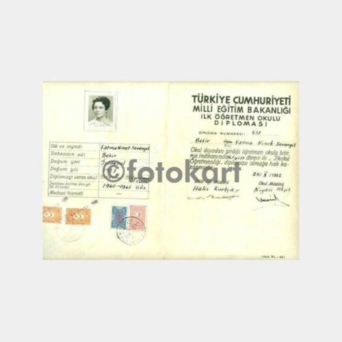 1946 İstanbul İlköğretmen Okulu Diploması - Niyazi Akşit İmzalı