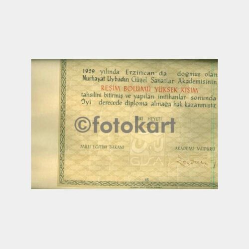 1951 Güzel Sanatlar Resim Bölümü Diploması - Görsel 2