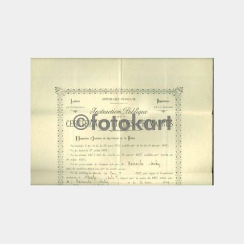1927 Fransa Hayrullah Sabri Diploması