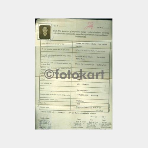 1953 Gölcük Üs Komutanlığı Hizmet Tezkeresi