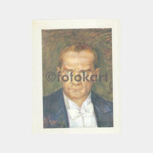 Ressam İbrahim Çallı Atatürk Portre Tebrik Kart