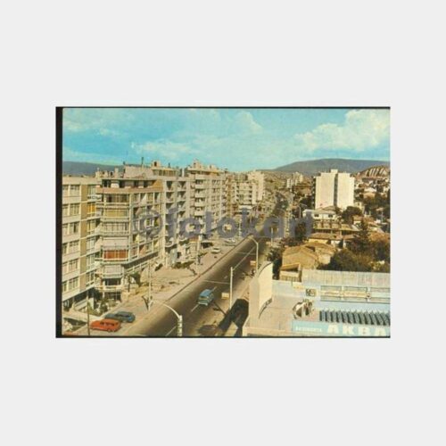 1974 İzmir Hatay Caddesi Görünüş Kartpostal