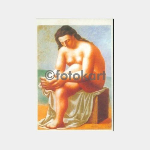 Ressam Pablo Picasso Oturan Kadın Tablo Kartı