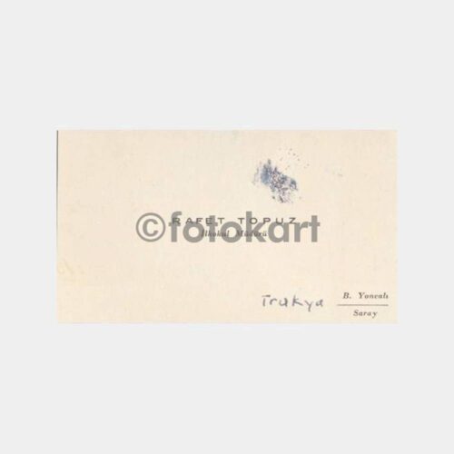 1964 Tekirdağ Saray B. Yoncalı Rafet Topuz Kartvizit