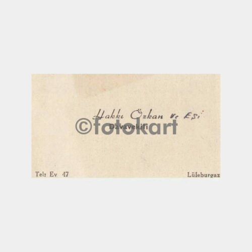 1964 Lüleburgaz Hakkı Özkan Dava Vekili Kartvizit
