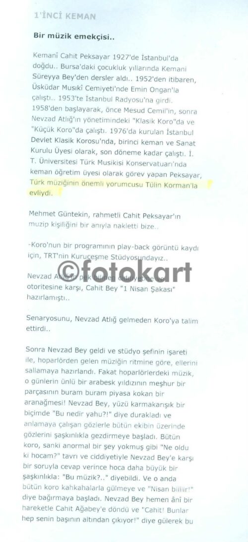 Türk Sanat Musikisi Tülin Korman-Cahit Peksayar 2 Adet Fotoğraf - Görsel 5