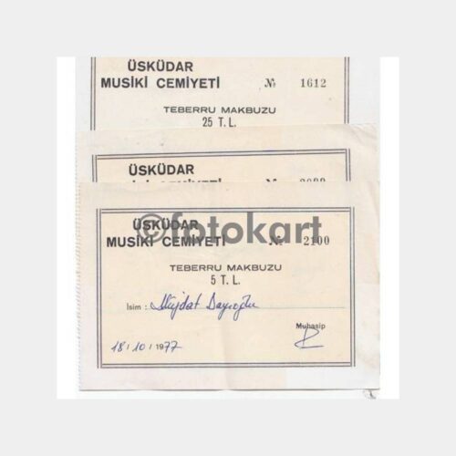 Üsküdar Musiki Cemiyeti Makbuzu