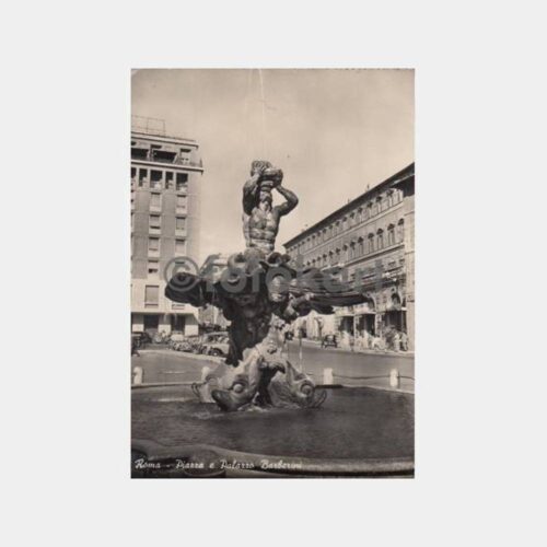 1955 Roma Barberini Çeşmesi Heykel Kartpostal