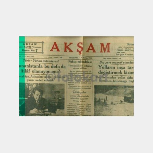 1930 Galatasaray Romanya'da Akşam Gazetesi