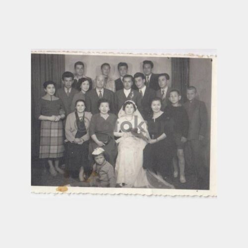 1959 Romanya Düğün Ailesi Fotoğraf