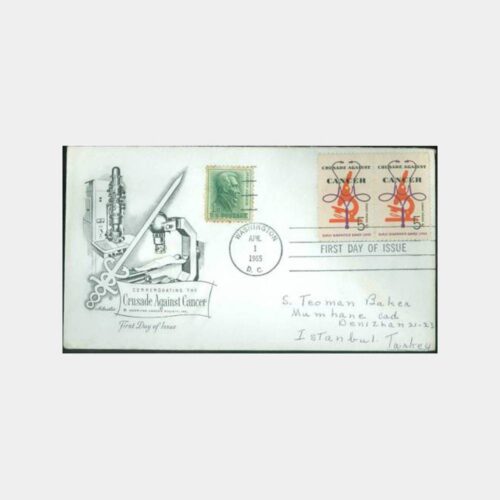 1965 ABD Tıp Sağlık Kanser Konulu FDC