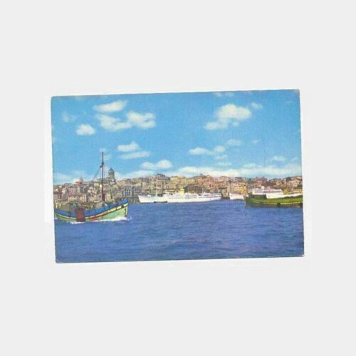 İstanbul Limanı Vapurlar Görünüş Kartpostal