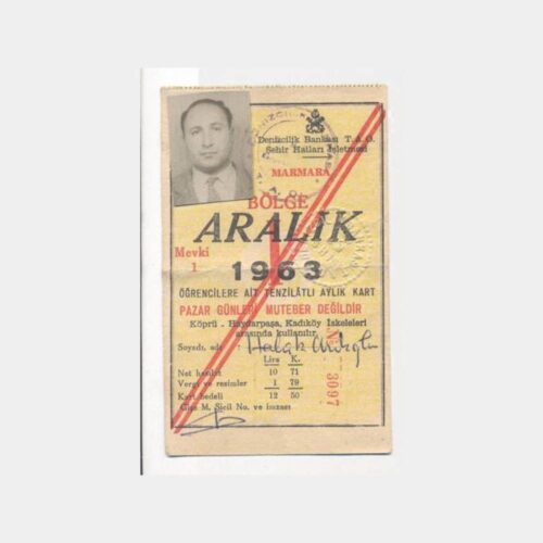 1963 Marmara Hattı Vapur Aylık Kartı