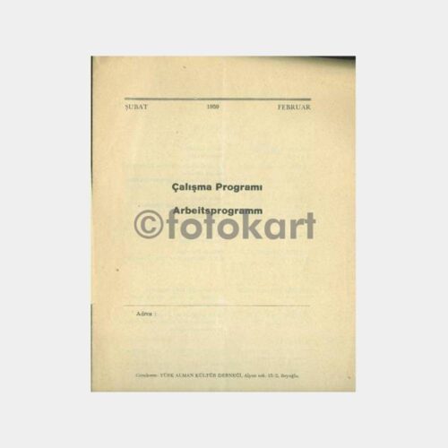 1959 Türk Alman Kültür Derneği Çalışma Programı