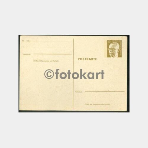 1970 Almanya 15 Pf Damgasız Posta Kartı Antiye