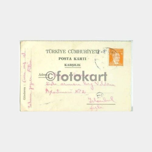1940 Kırklareli Damgalı Karşılık Posta Kartı Antiye
