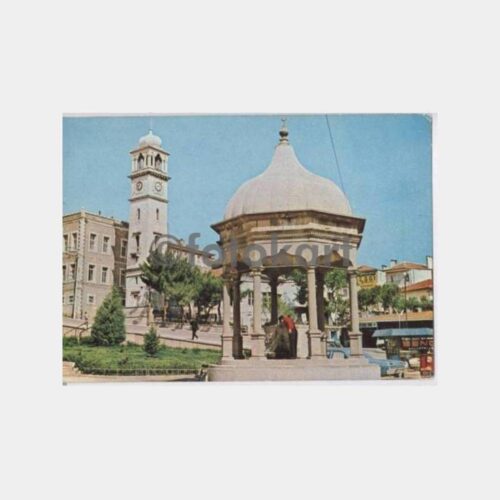 Balıkesir Saat Kulesi Şadırvan Görünüş Kartpostal
