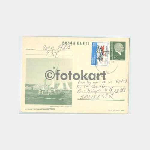 1974 Bodrum Senpiyer Kalesi Posta Kartı Antiye