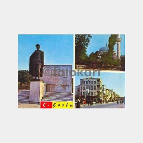 Çorlu Atatürk Anıtı Kanuni Camii Kartpostal