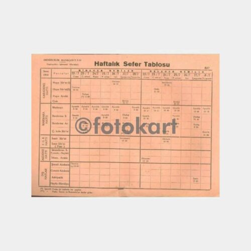 1960 Denizyolları Gemi Sefer Tarifesi