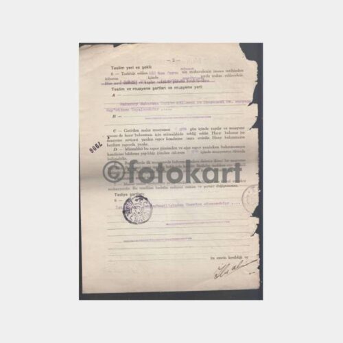 1935 Mukavelename Çatalca Fırın Odunu Hukuki Belge - Görsel 2