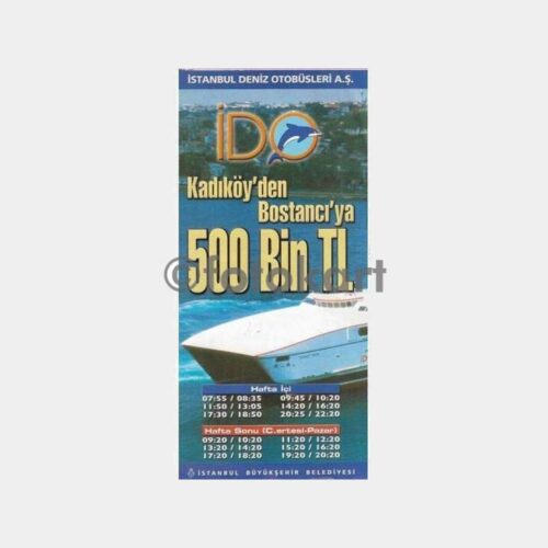 2001 İDO İstanbul Deniz Otobüsü Tarifesi