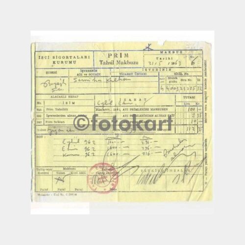 1963 İşçi Sigortaları Kurumu Makbuzu