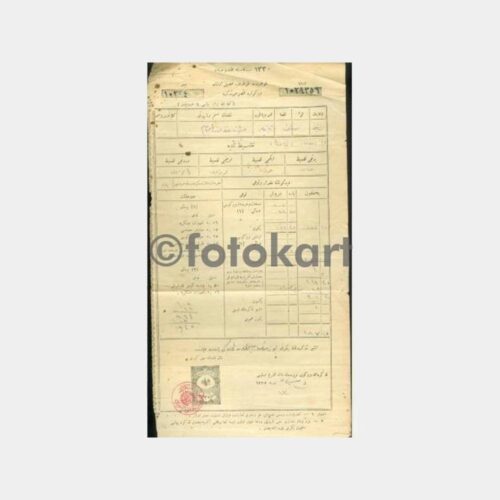 1925 Osmanlıca Tapu Harç Beyannamesi