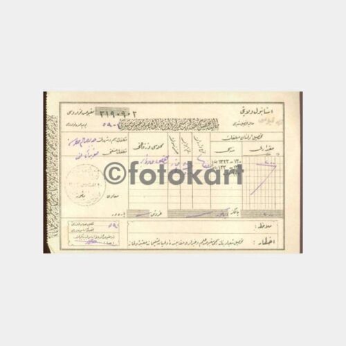 1925 Osmanlıca Vergi Makbuzu