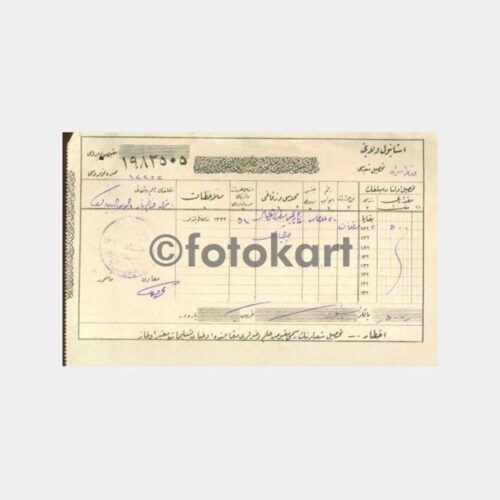 1925 Osmanlıca Vergi Makbuzu