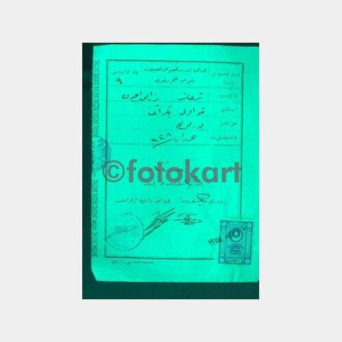 1927 Osmanlıca Fiskal Pullu Damgalı Makbuz