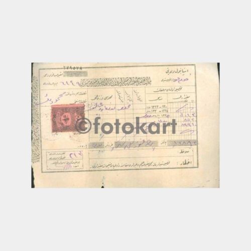 1922 Osmanlıca Vergi Makbuzu