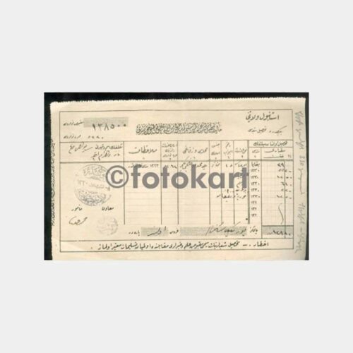 1922 Osmanlıca Vergi Makbuzu