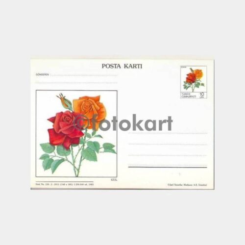 1983 Çiçek Resimli -Gül- Posta Kartı