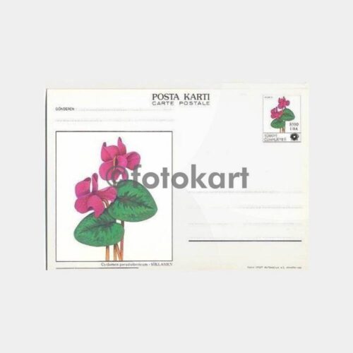 1988 Siklamen Sürşarjlı Posta Kartı